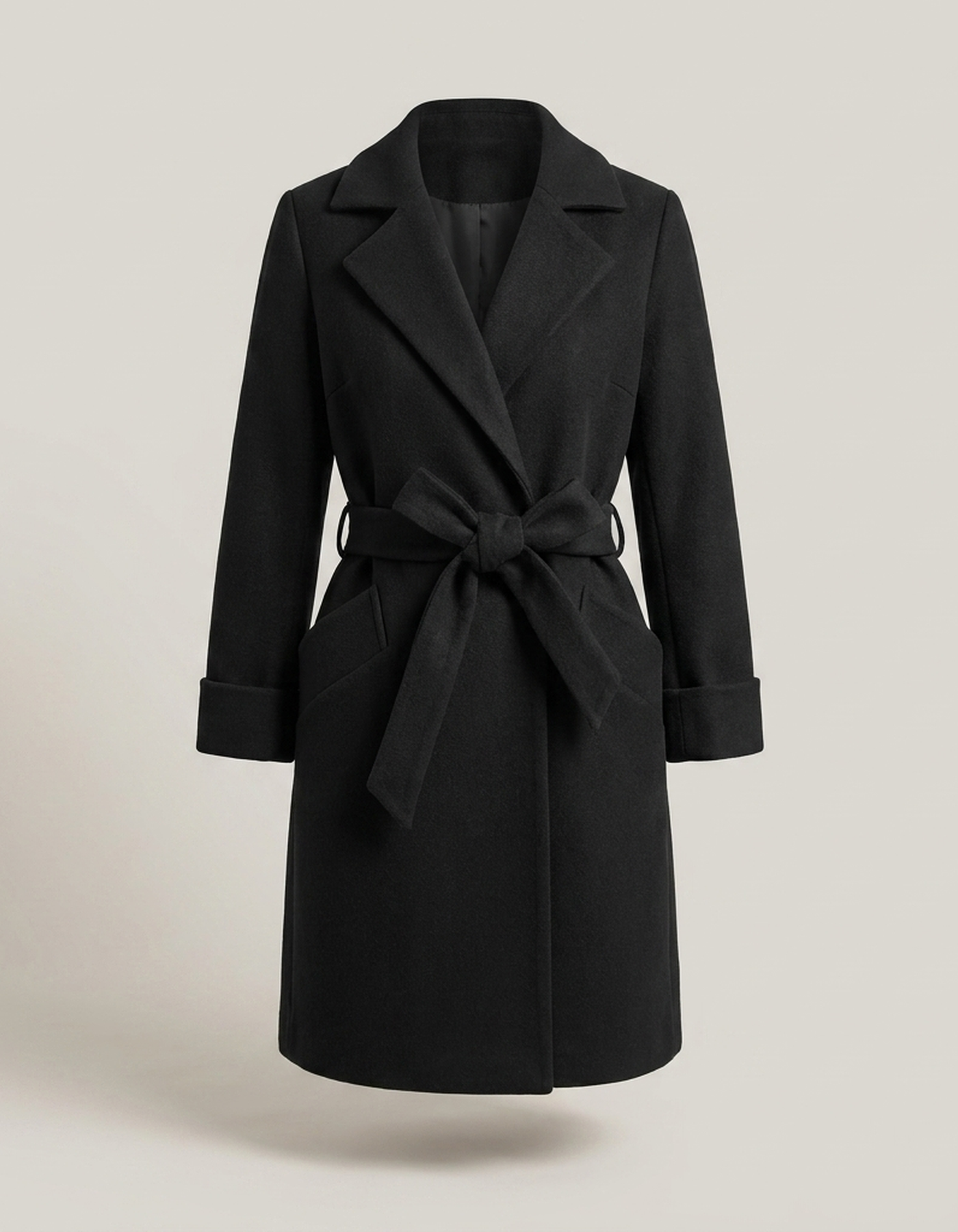 PLUXSTYLE::numise::waist-defining-wrap-parka::pack-black
