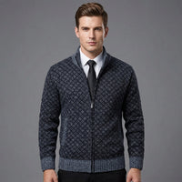 Cardigan pour homme à col montant et fermeture éclair intégrale