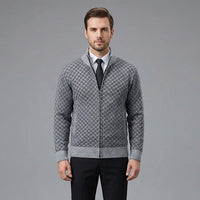 Cardigan pour homme à col montant et fermeture éclair intégrale
