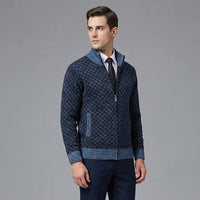 Cardigan pour homme à col montant et fermeture éclair intégrale