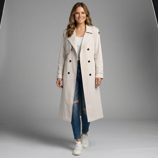 Belted Double-Breasted Trench Coat