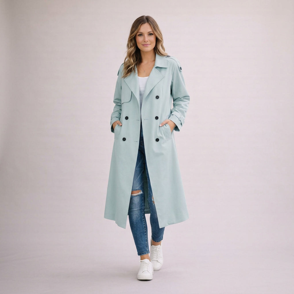 Belted Double-Breasted Trench Coat