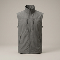 PLUXSTYLE::numise::mens-stand-collar-bodywarmer::pack-grey