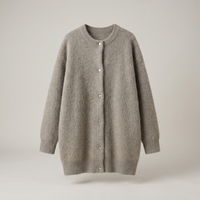 PLUXSTYLE::numise::longline-button-front-cardigan::pack-light-brown