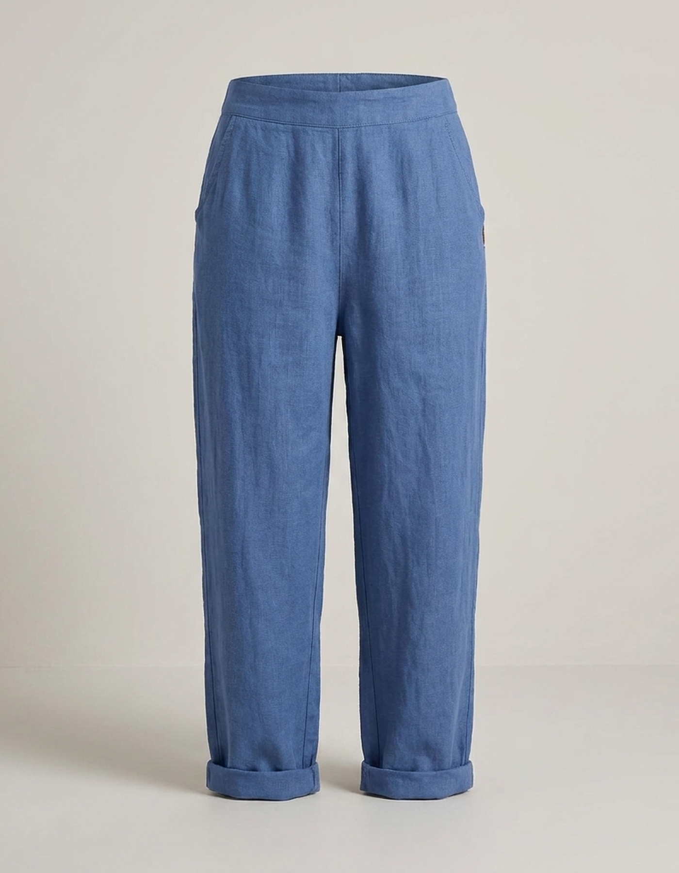 PLUXSTYLE::numise::womens-high-waist-linen-blend-trousers-for-all-day-comfort::pack-blue