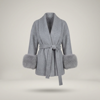 PLUXSTYLE::numise::womens-belted-longline-parka::pack-grey