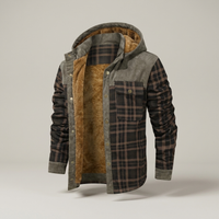 PLUXSTYLE::numise::mens-plaid-hooded-parka::pack-grey