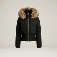 PLUXSTYLE::numise::ariana-short-hooded-puffer-jacket::pack-black