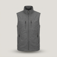 PLUXSTYLE::numise::mens-stand-collar-utility-vest::pack-grey