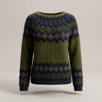 PLUXSTYLE::numise::evelina-relaxed-fit-sweater::pack-dark-green