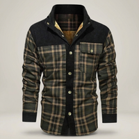 PLUXSTYLE::numise::mens-plaid-hooded-parka::pack-army-green