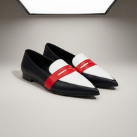 PLUXSTYLE::numise::chiara-color-block-loafers::closeup-detail