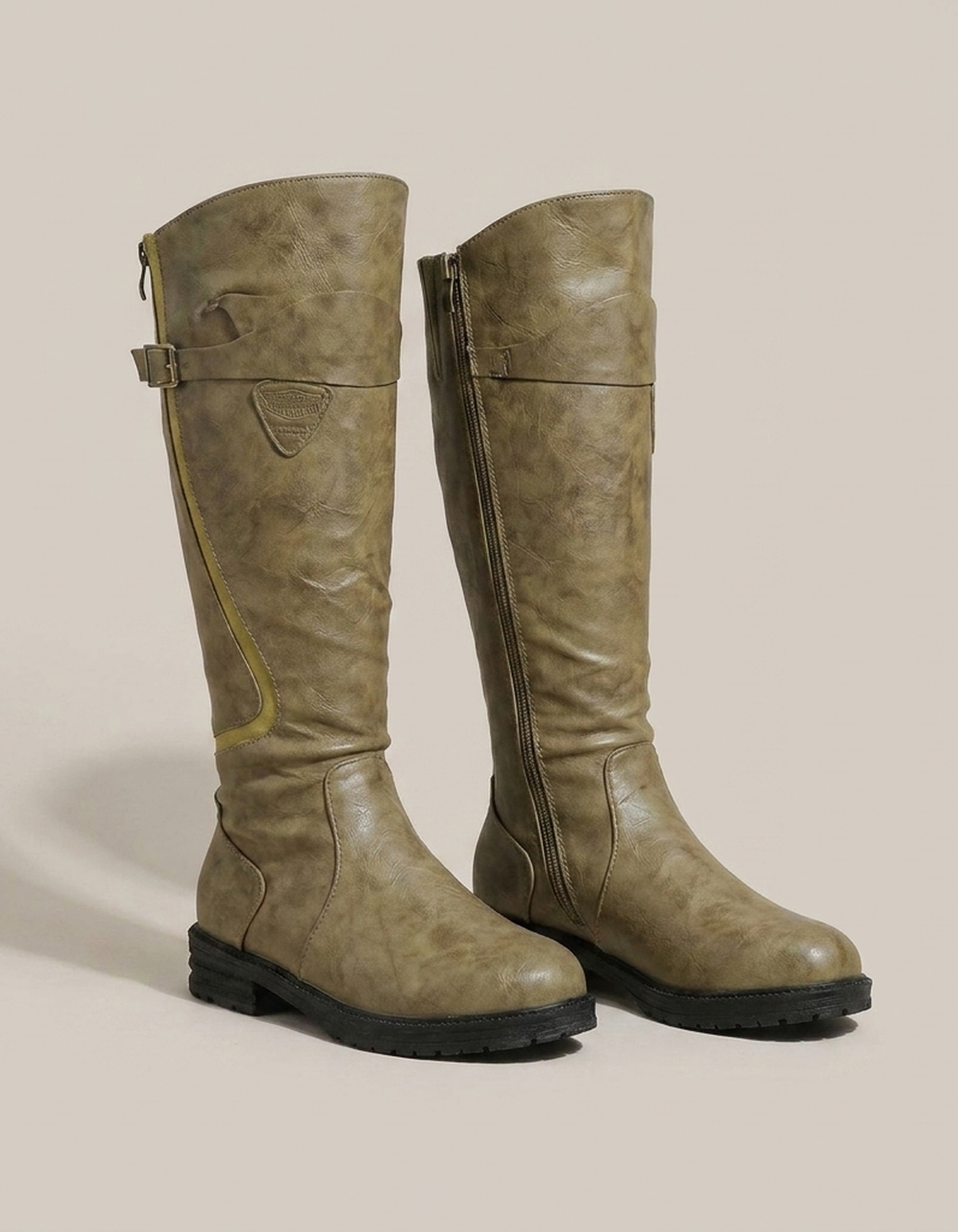 PLUXSTYLE::numise::waterproof-knee-high-boots::pack-green