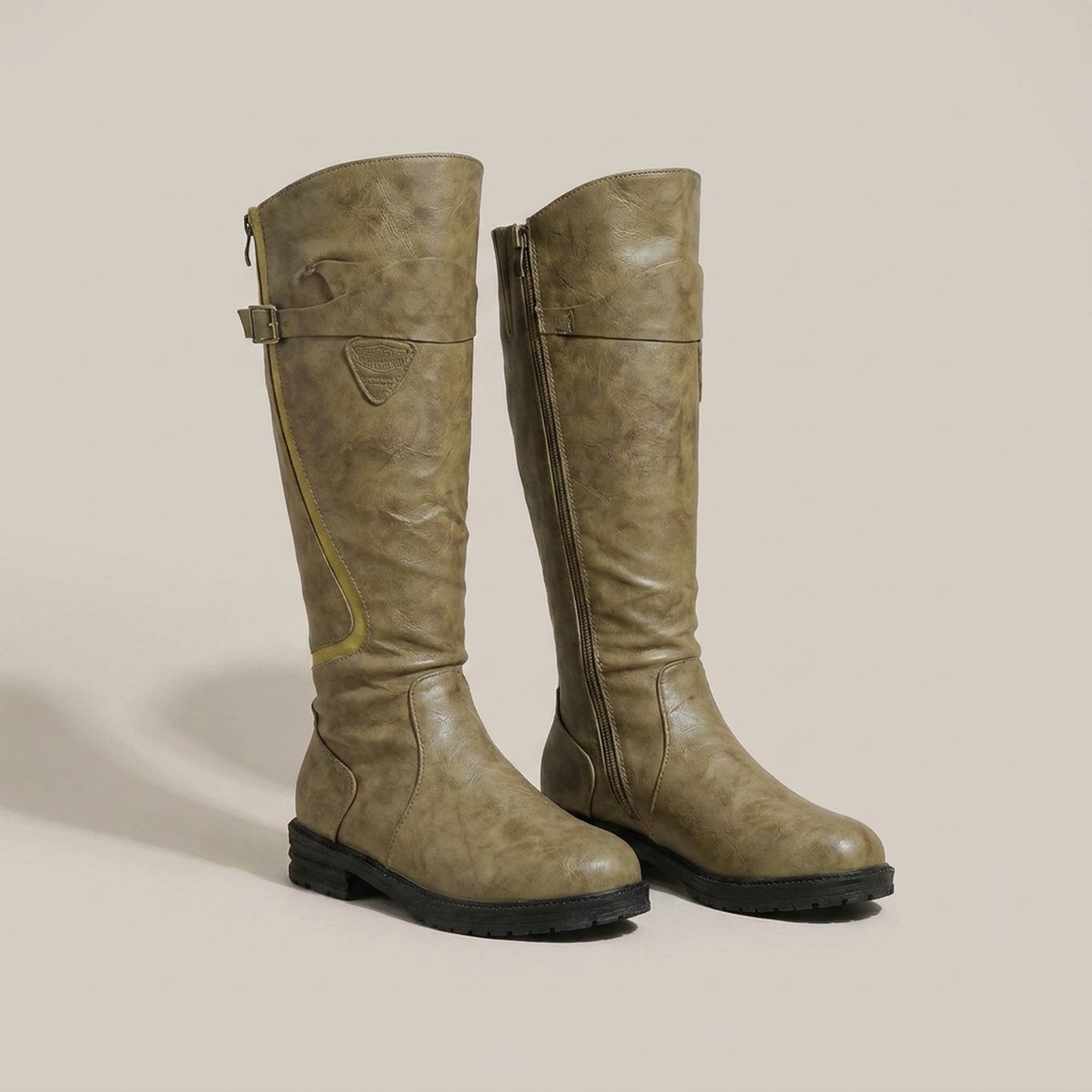 PLUXSTYLE::numise::waterproof-knee-high-boots::pack-green