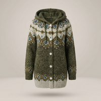 PLUXSTYLE::numise::fair-isle-hooded-table::pack-green