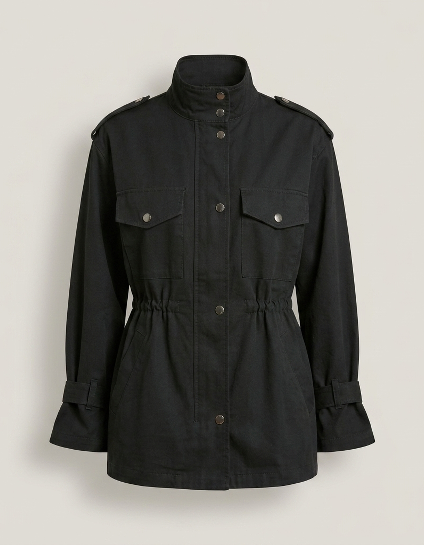 PLUXSTYLE::numise::belted-utility-parka::pack-black