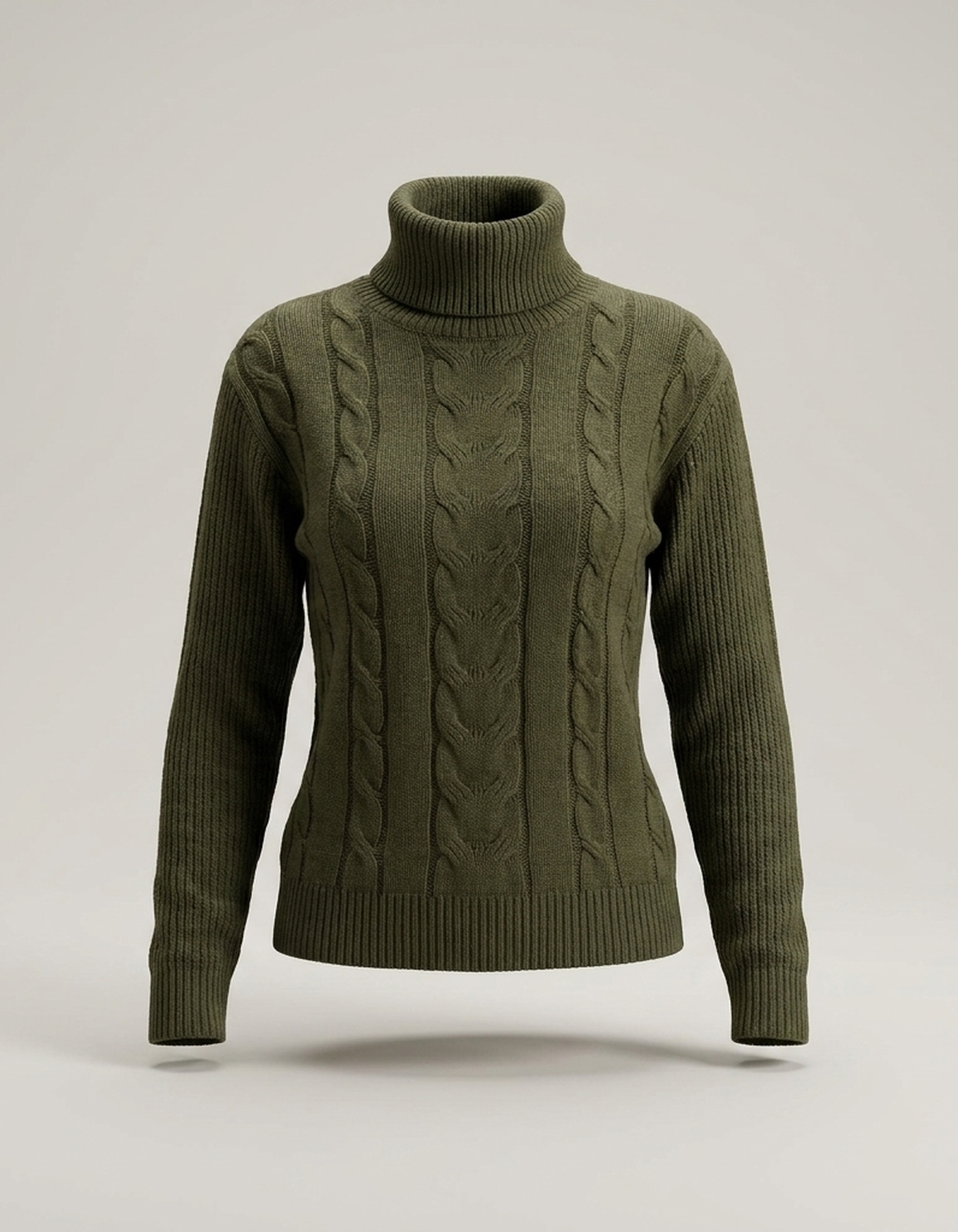 PLUXSTYLE::numise::addison-turtleneck-sweater::pack-army-green