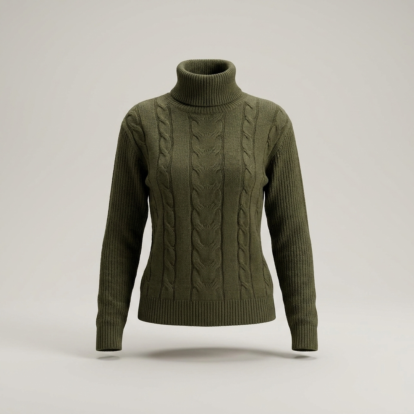 PLUXSTYLE::numise::addison-turtleneck-sweater::pack-army-green