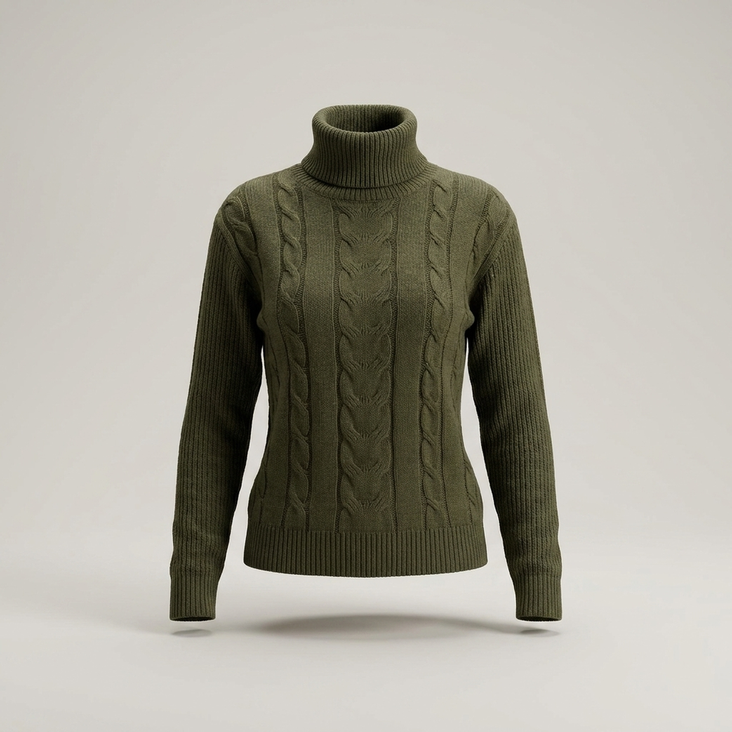 PLUXSTYLE::numise::addison-turtleneck-sweater::pack-army-green