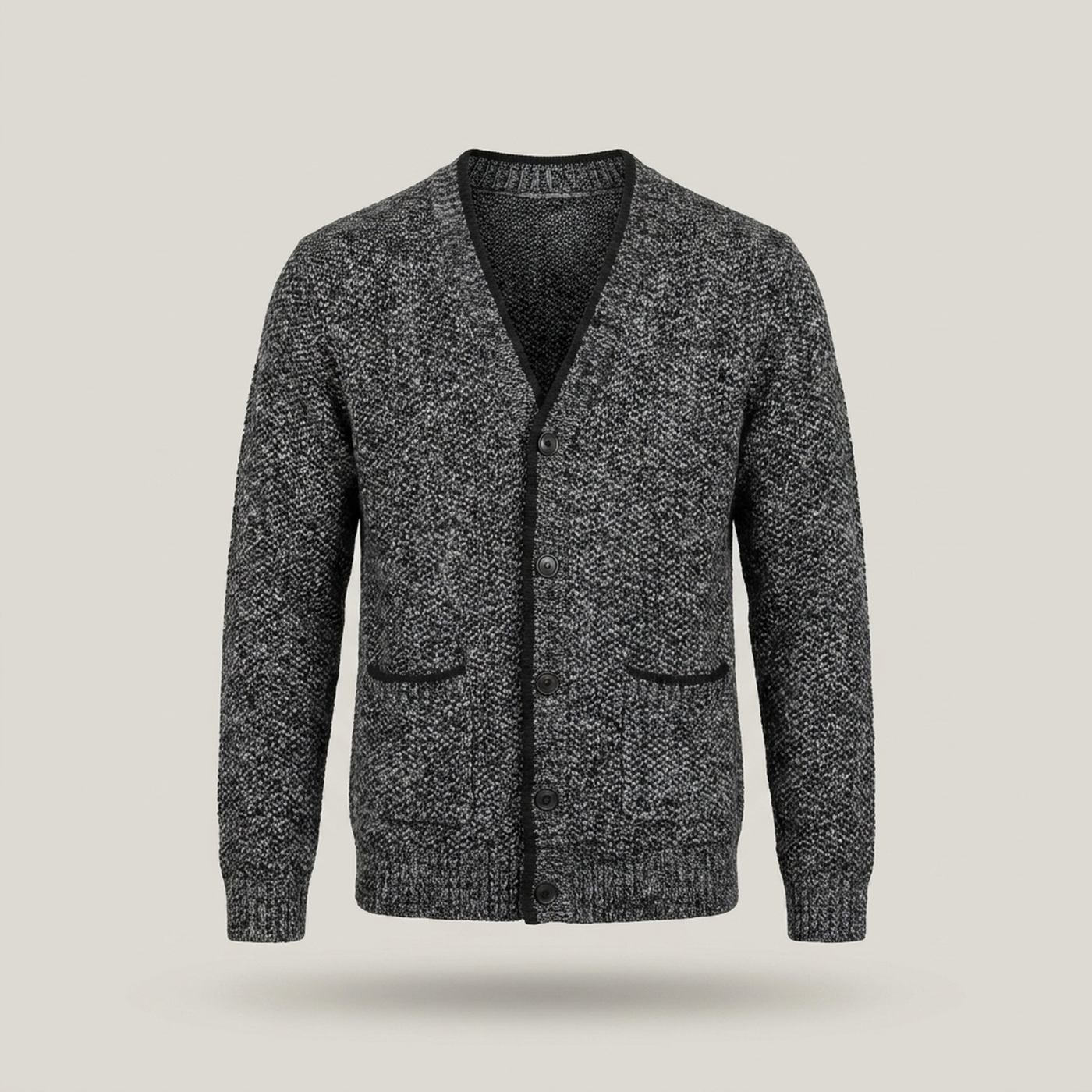 PLUXSTYLE::numise::mens-pocket-front-cardigan::pack-dark-gray