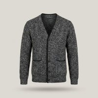PLUXSTYLE::numise::mens-pocket-front-cardigan::pack-dark-gray