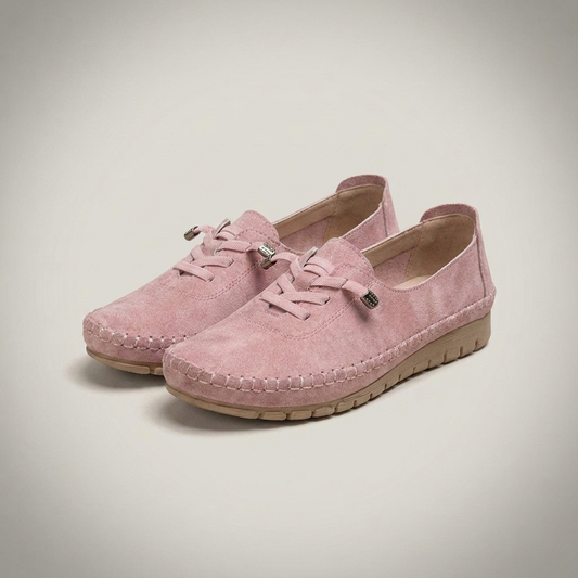 PLUXSTYLE::numise::womens-flexible-walking-loafers::closeup-detail