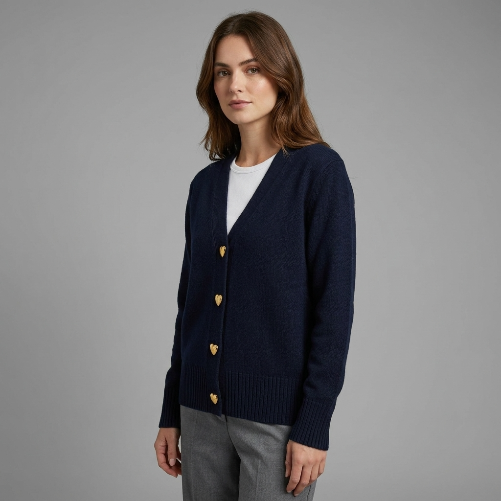 Women's V-Neck Button Cardigan