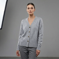Women's V-Neck Button Cardigan