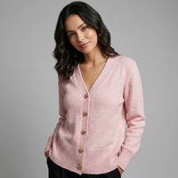 Women's V-Neck Button Cardigan
