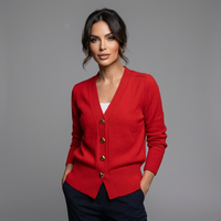 Women's V-Neck Button Cardigan