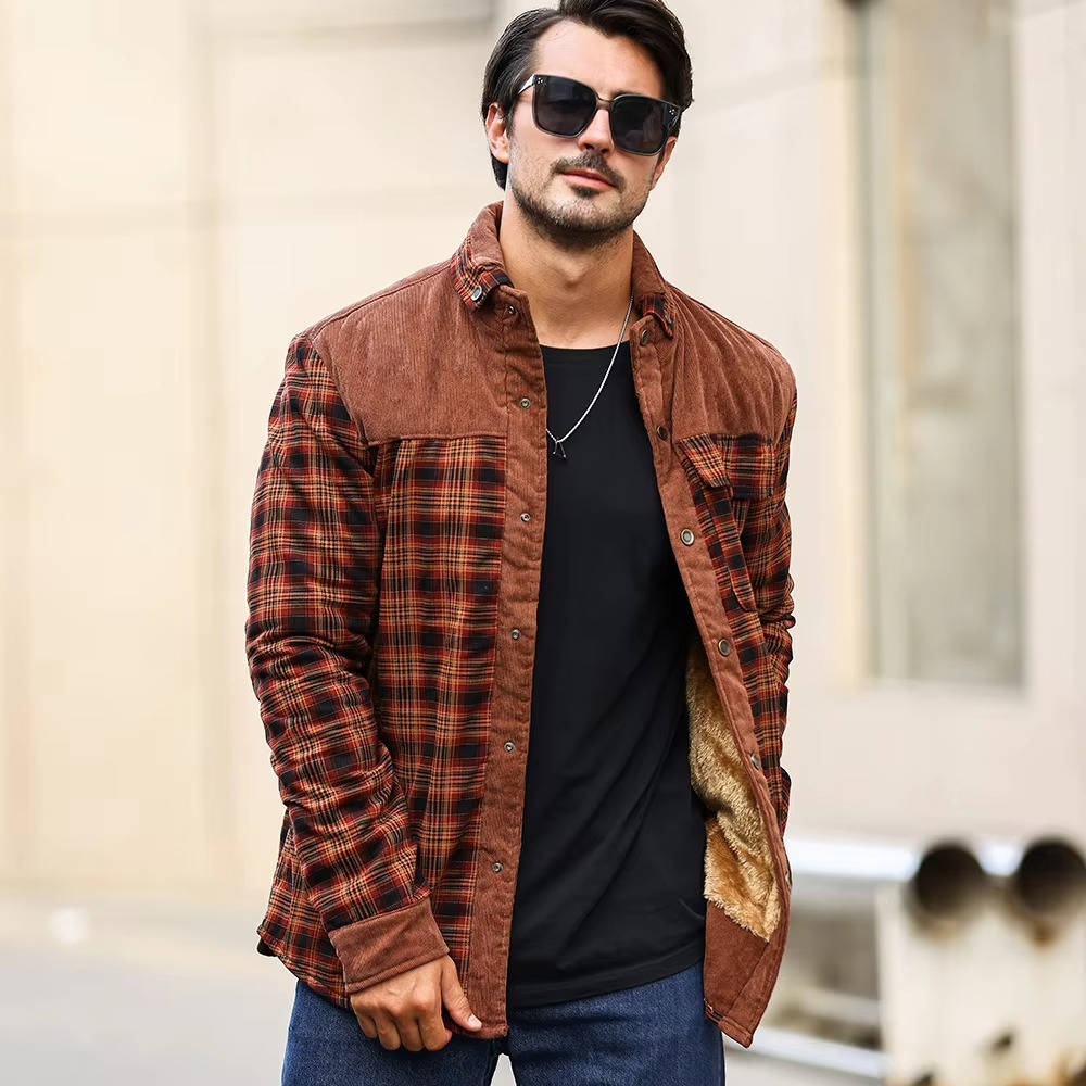 PLUXSTYLE::numise::mens-relaxed-fit-plaid-parka::lifestyle-keep-1