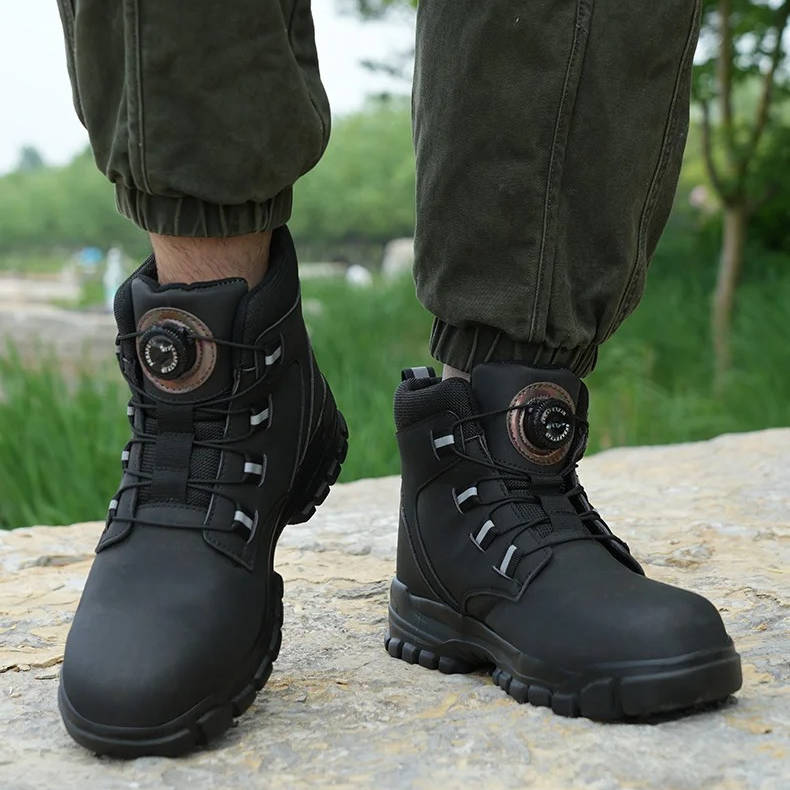 PLUXSTYLE::numise::mens-quick-lock-steel-toe-work-boots::lifestyle-keep-1