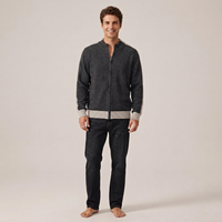 PLUXSTYLE::numise::mens-color-block-zip-cardigan::front