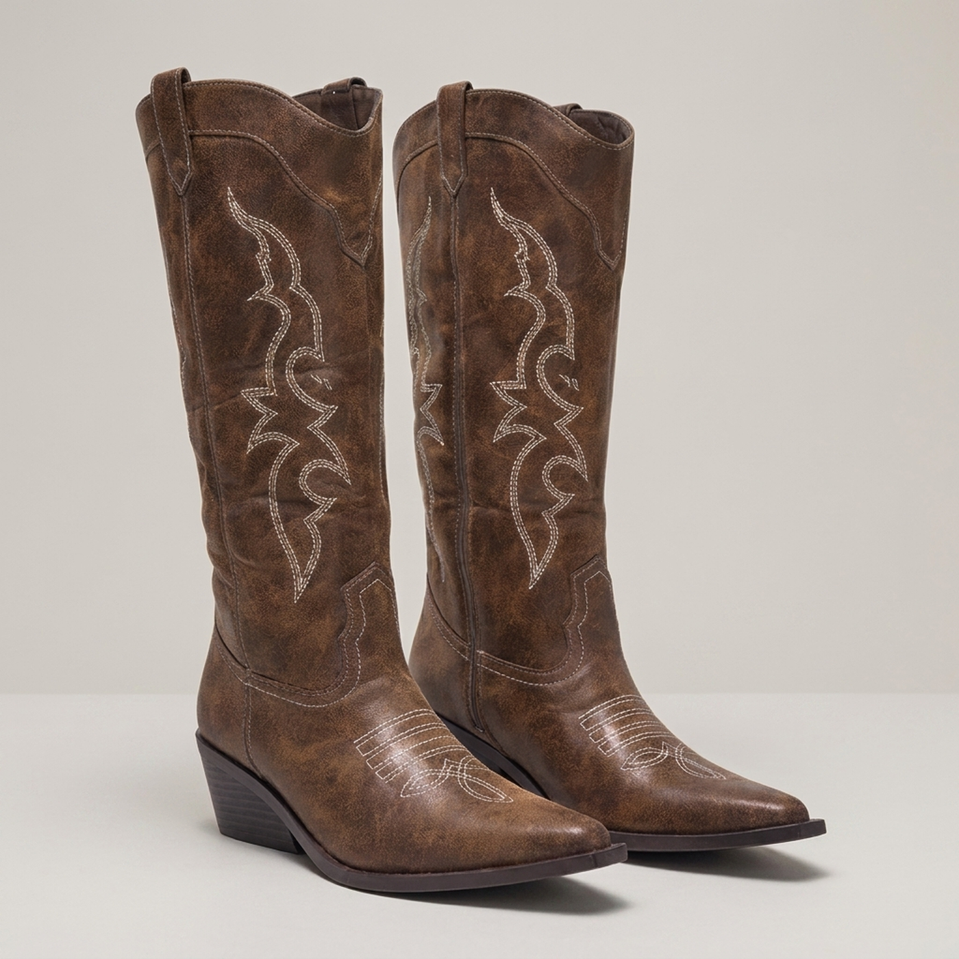 PLUXSTYLE::numise::angelika-pointed-toe-western-boots::pack-brown