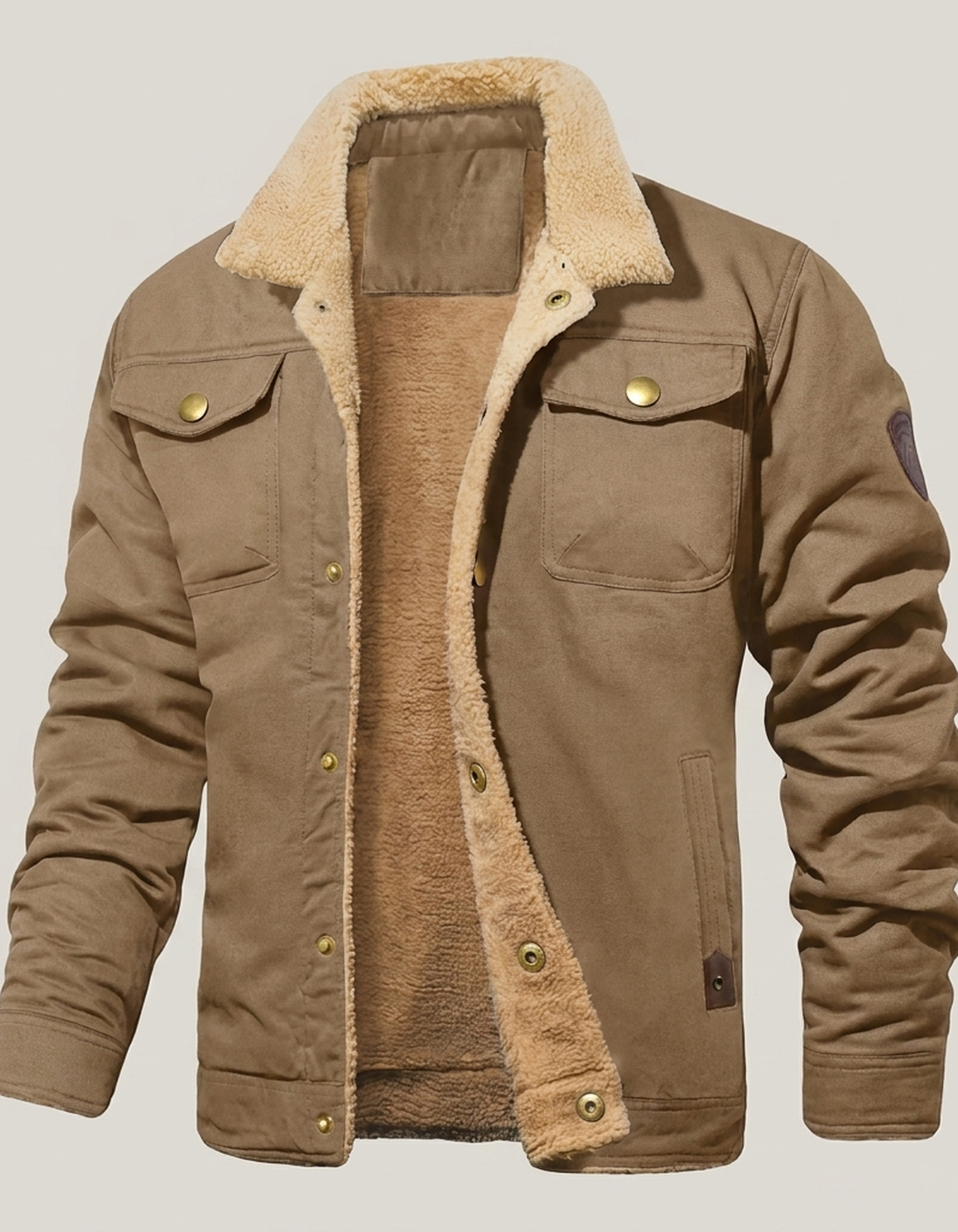 PLUXSTYLE::numise::mens-button-front-parka::pack-beige
