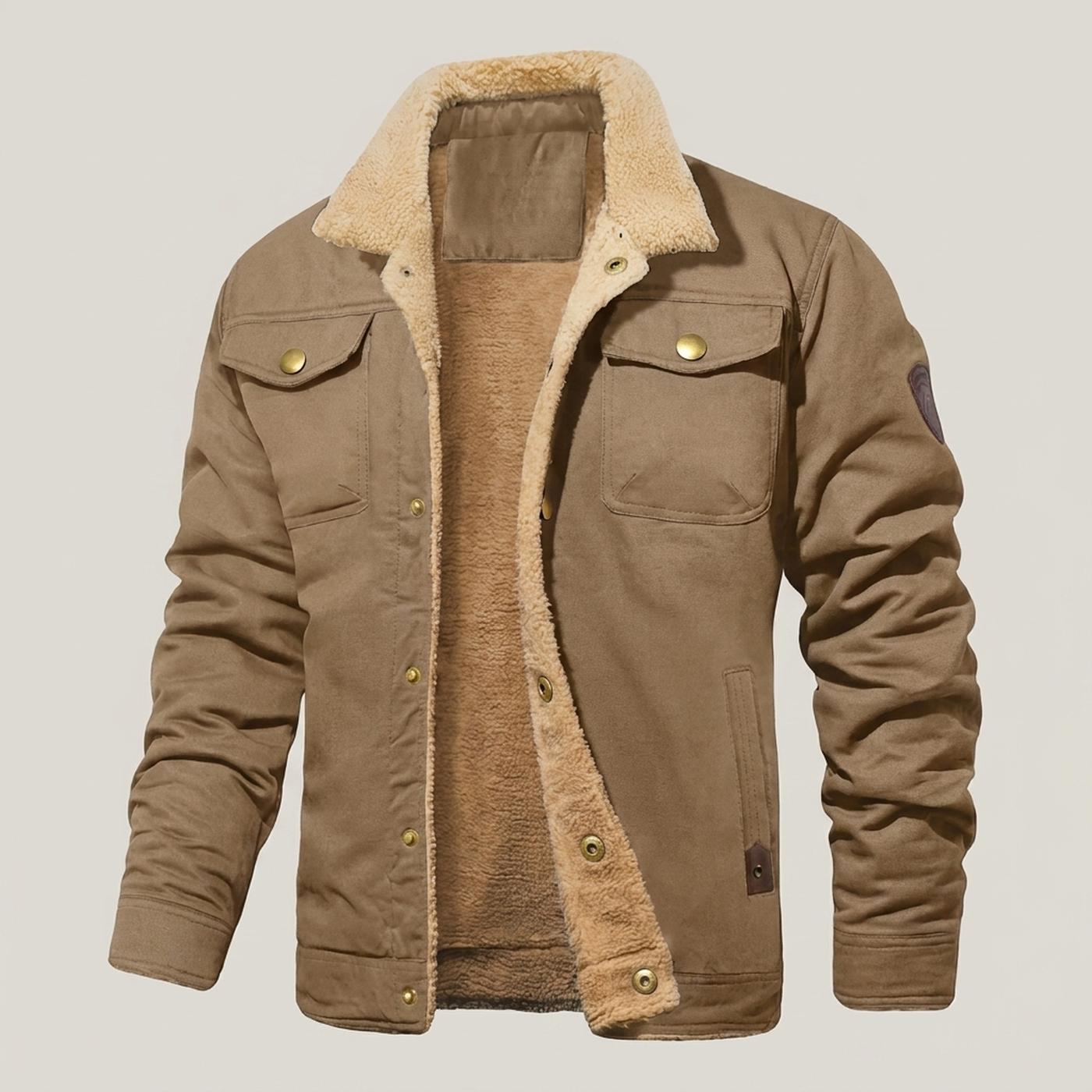 PLUXSTYLE::numise::mens-button-front-parka::pack-beige