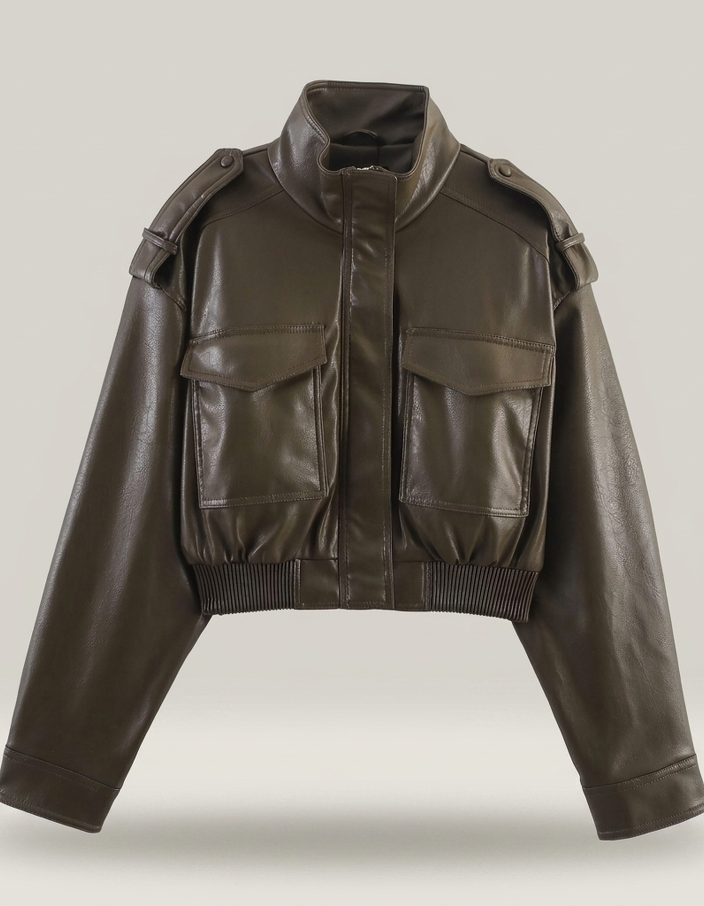 PLUXSTYLE::numise::womens-cropped-parka::pack-dark-green