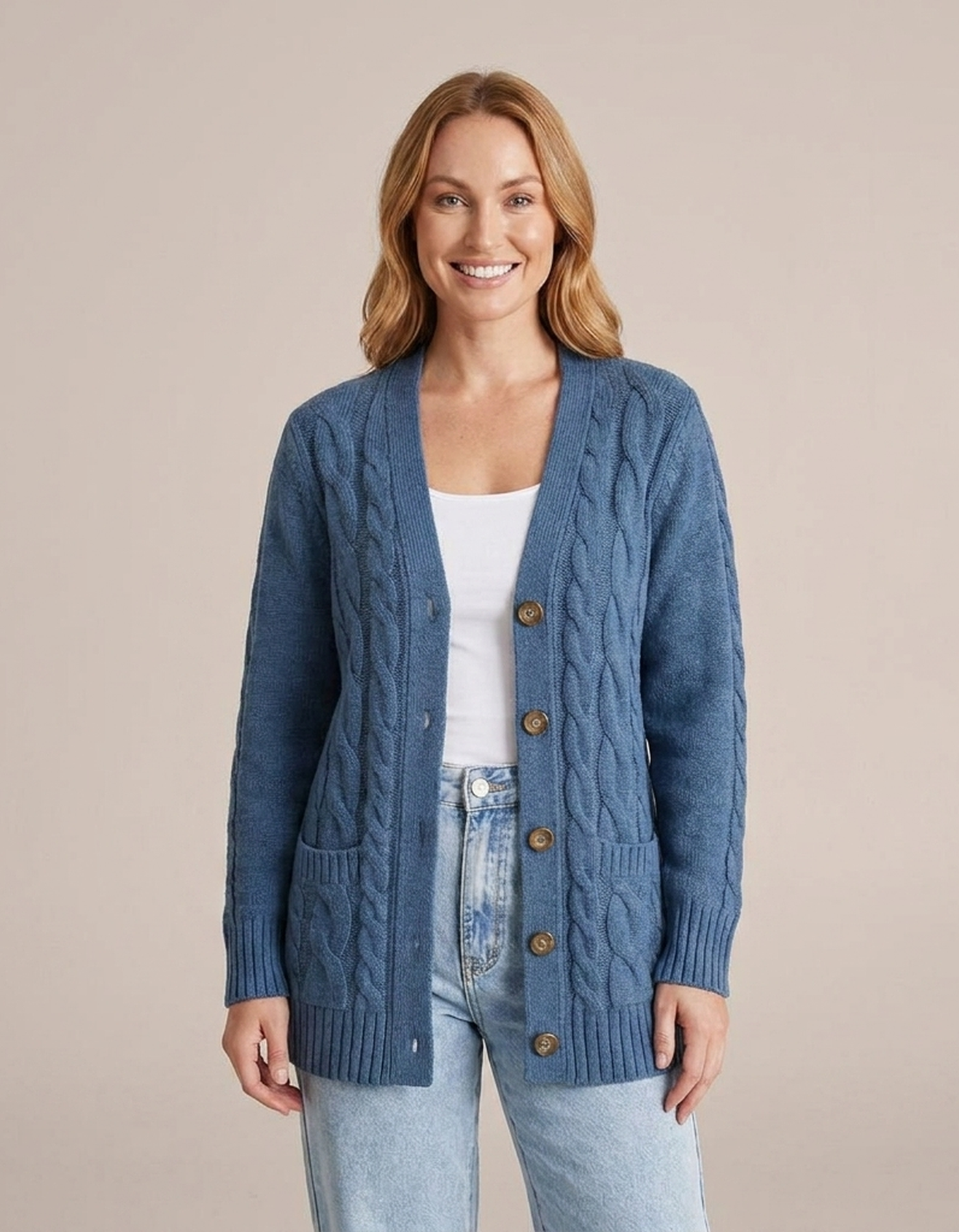 PLUXSTYLE::numise::bettina-cable-cardigan::front