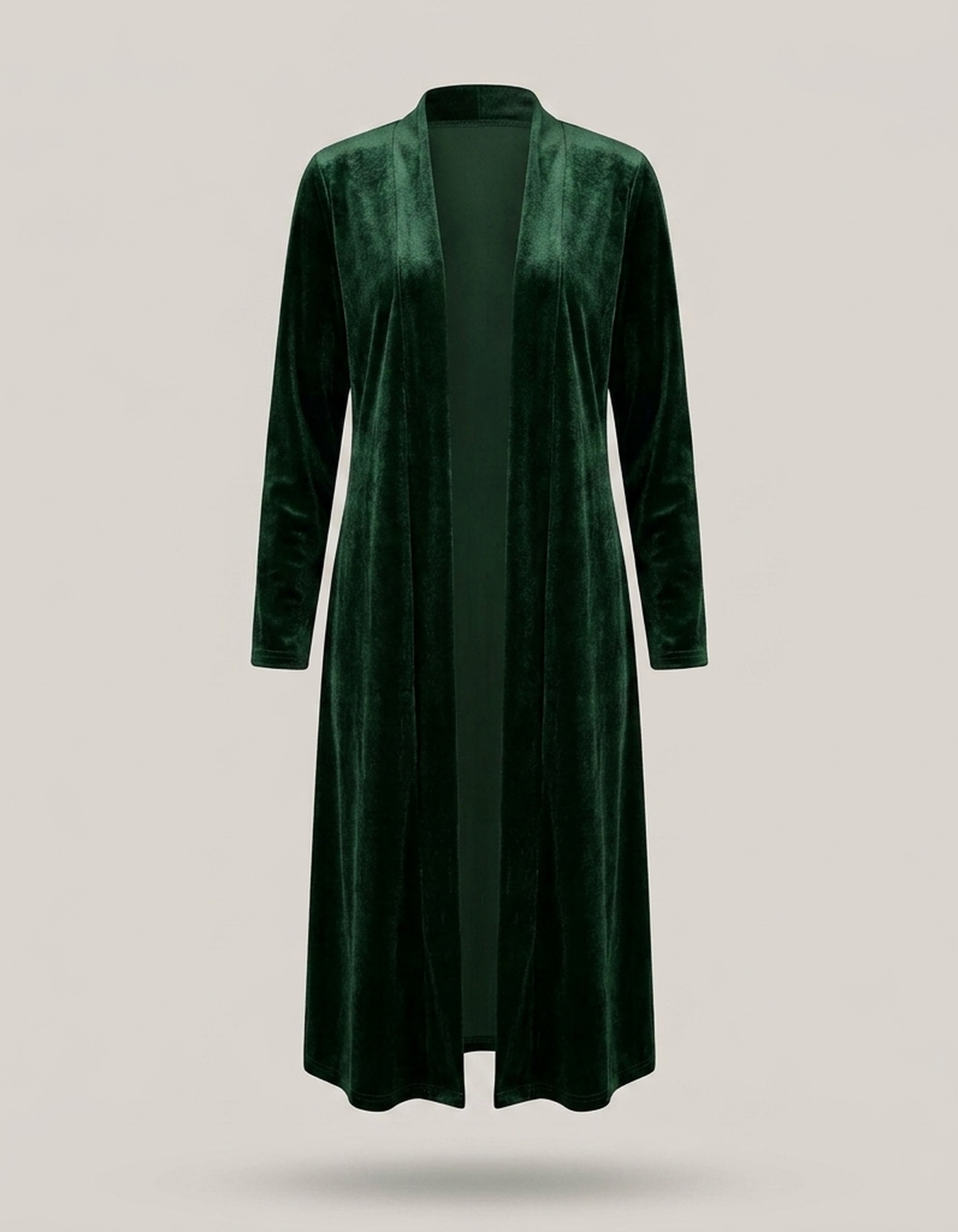 PLUXSTYLE::numise::womens-open-front-long-cardigan::pack-green