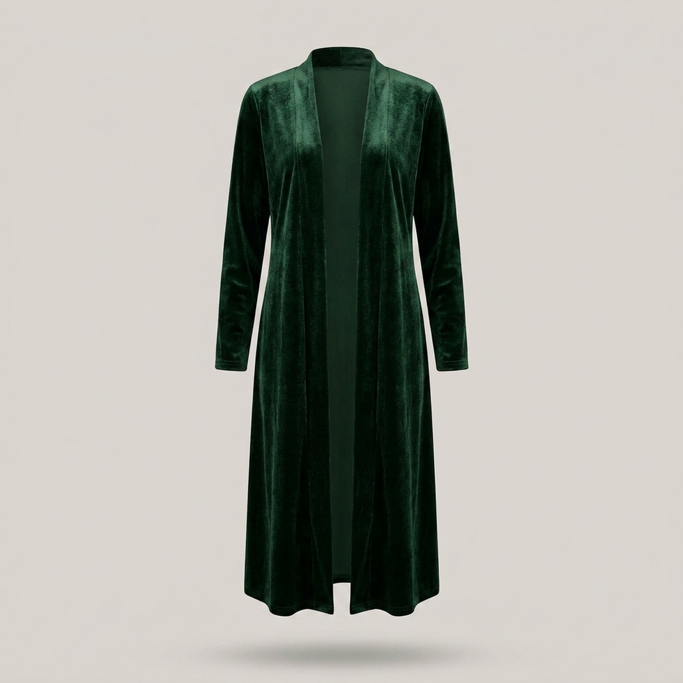 PLUXSTYLE::numise::womens-open-front-long-cardigan::pack-green