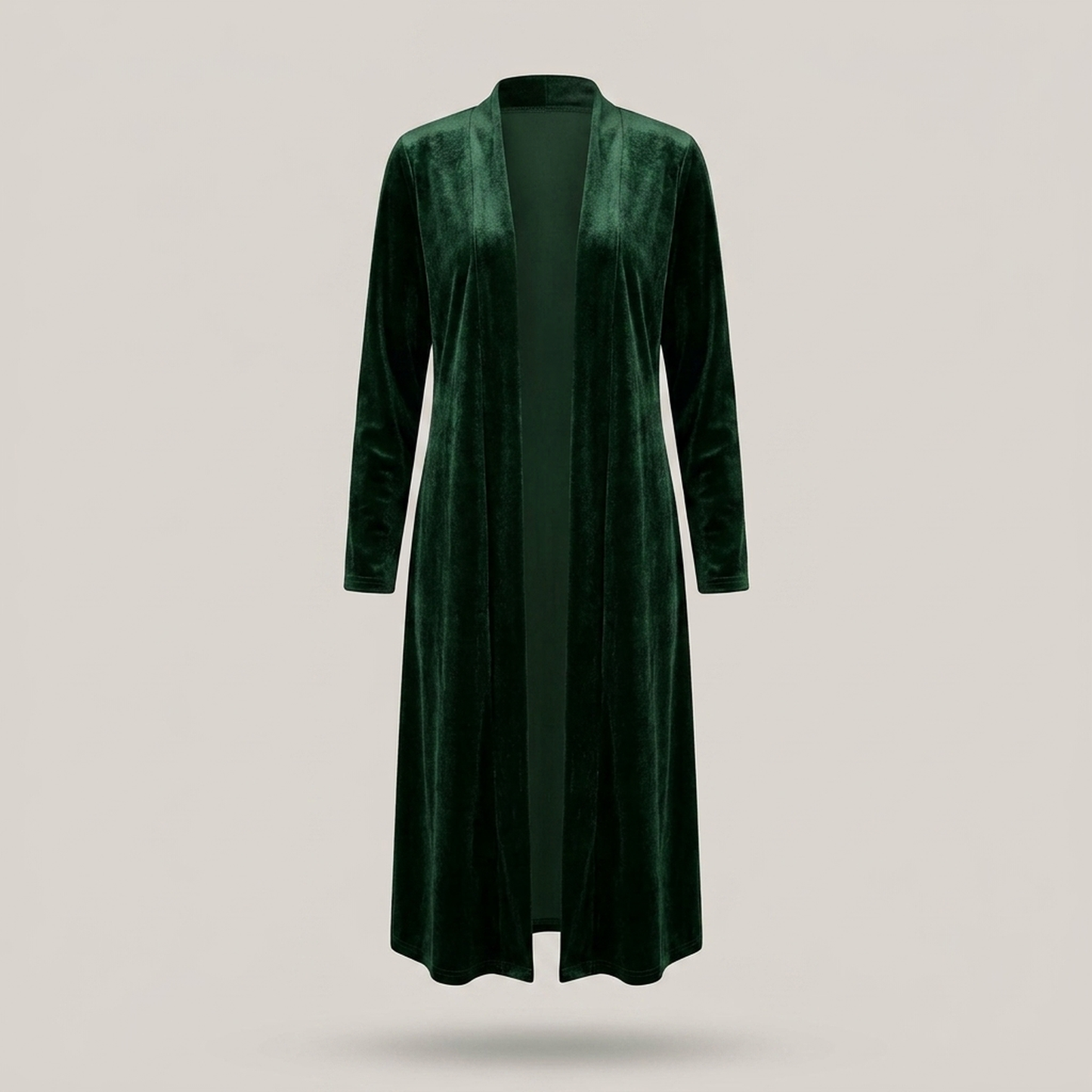 PLUXSTYLE::numise::womens-open-front-long-cardigan::pack-green