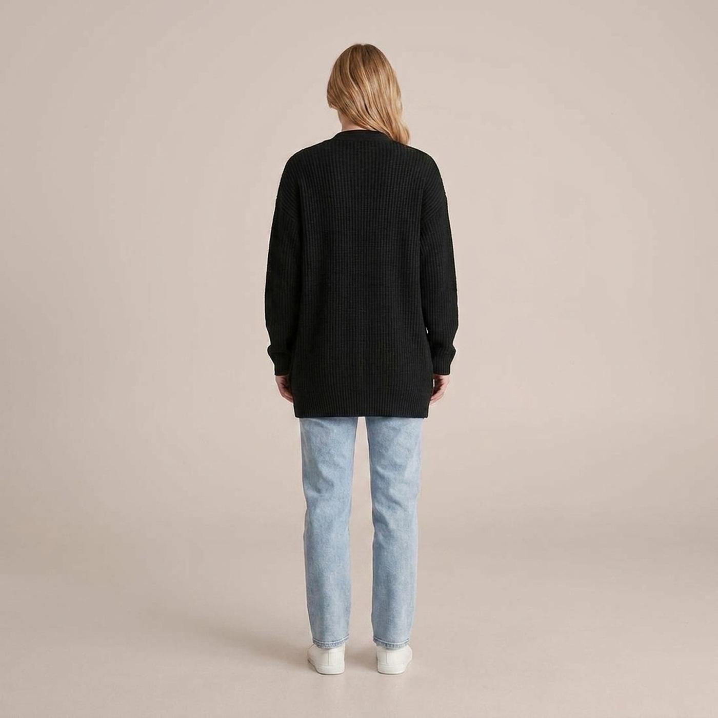 PLUXSTYLE::numise::ruby-oversized-longline-cardigan::back
