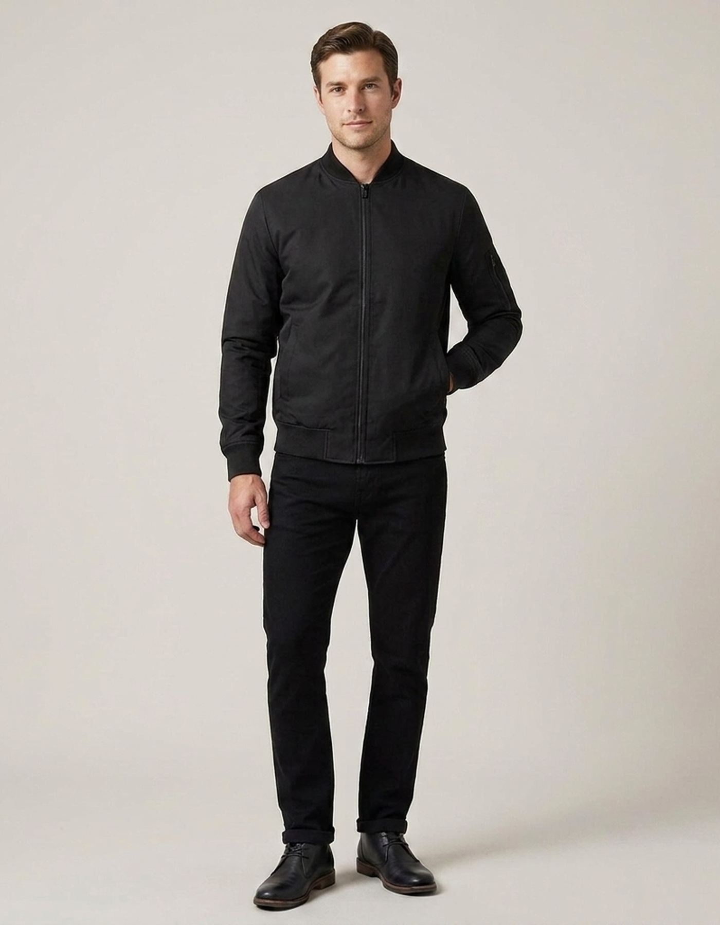 PLUXSTYLE::numise::mens-classic-bomber-jacket::front
