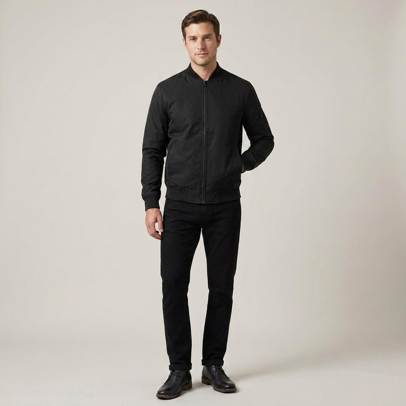 PLUXSTYLE::numise::mens-classic-bomber-jacket::front