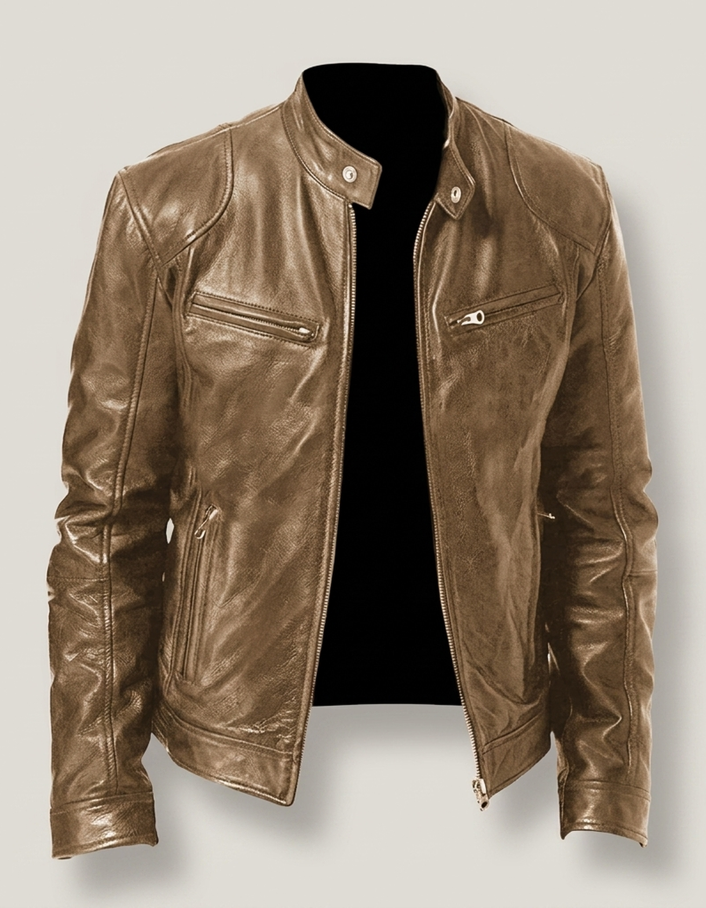 PLUXSTYLE::numise::mens-multi-zip-parka::pack-dark-brown