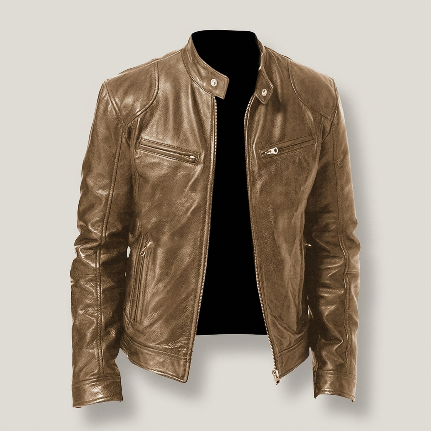PLUXSTYLE::numise::mens-multi-zip-parka::pack-dark-brown