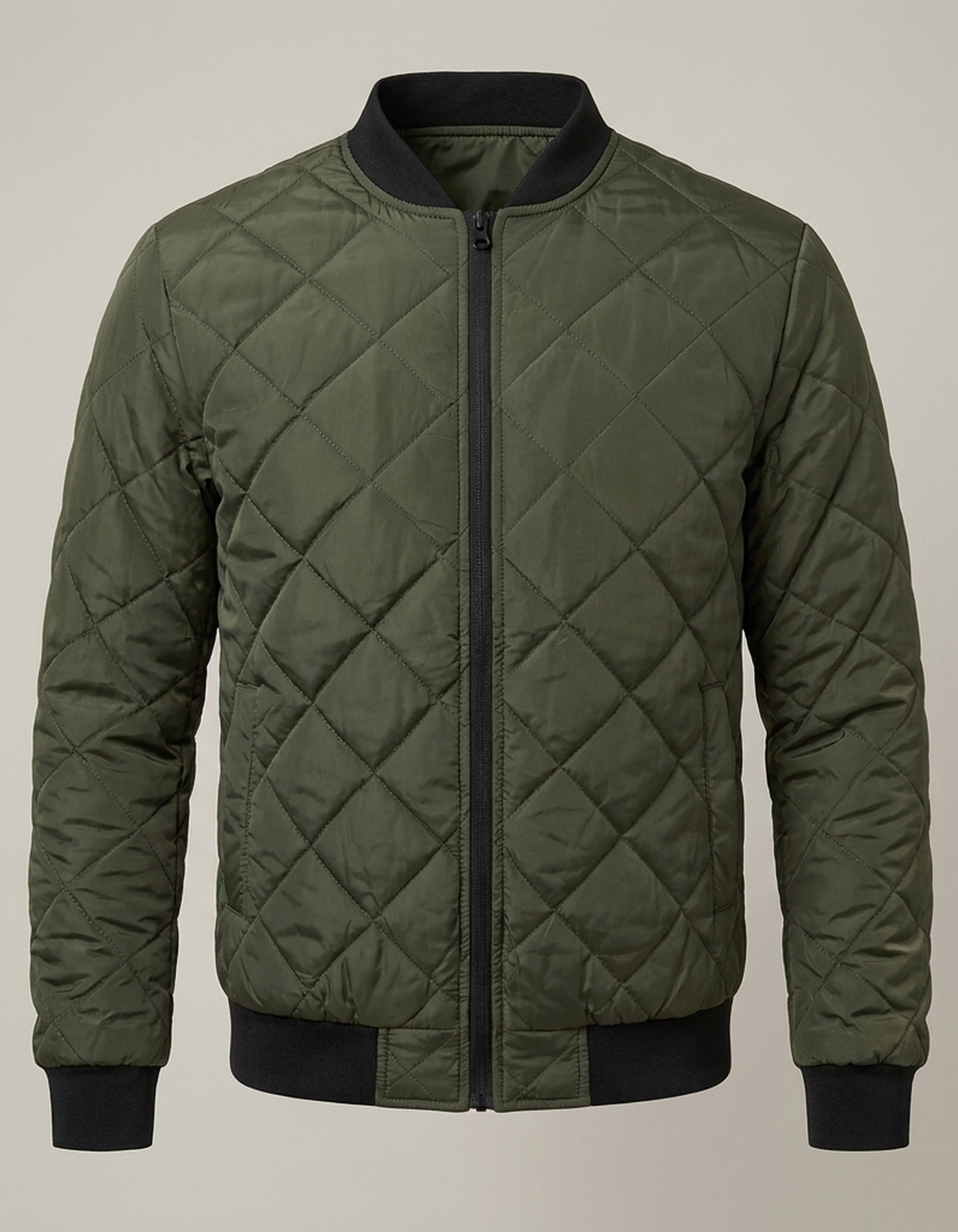 PLUXSTYLE::numise::mens-diamond-stitch-parka::pack-army-green