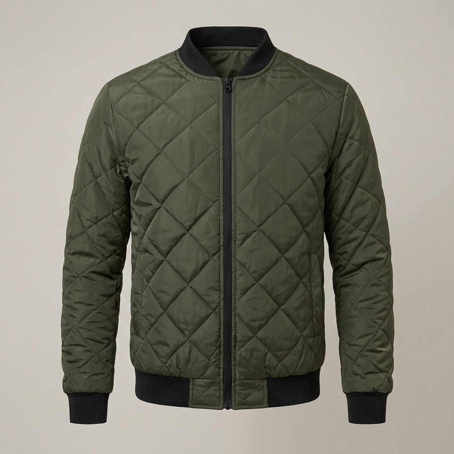 PLUXSTYLE::numise::mens-diamond-stitch-parka::pack-army-green