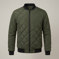 PLUXSTYLE::numise::mens-diamond-stitch-parka::pack-army-green