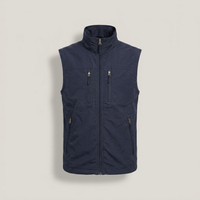 PLUXSTYLE::numise::mens-stand-collar-utility-vest::pack-navy-blue